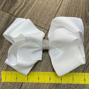 Boutique Girls White Hair Bow